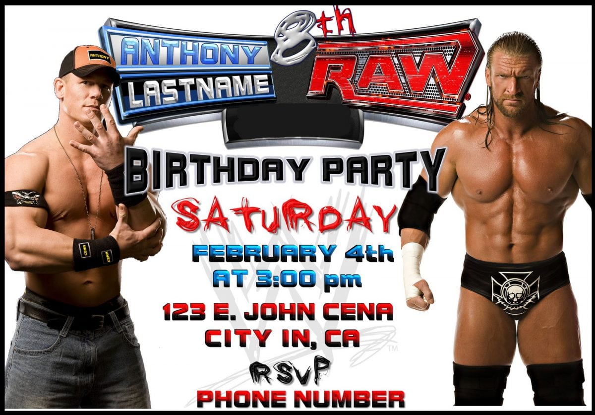 Wwe Birthday Party Invitations â Invitation Sample